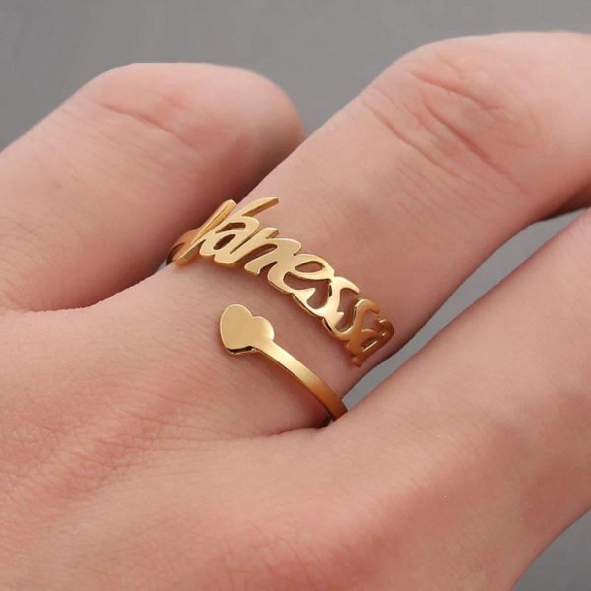 Heart Name Customize Ring