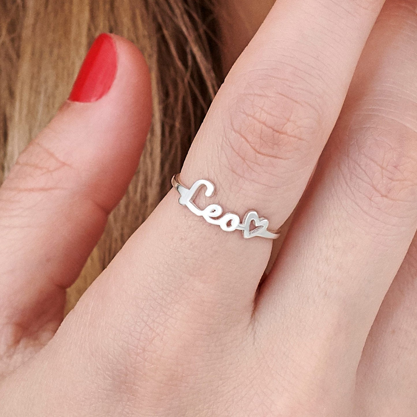 Name Ring with Heart