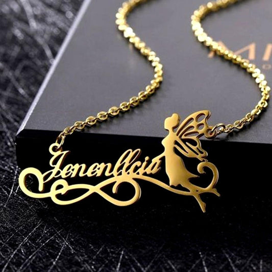 Customize princess shape name necklace