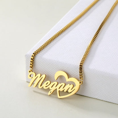 Name Necklace with Heart