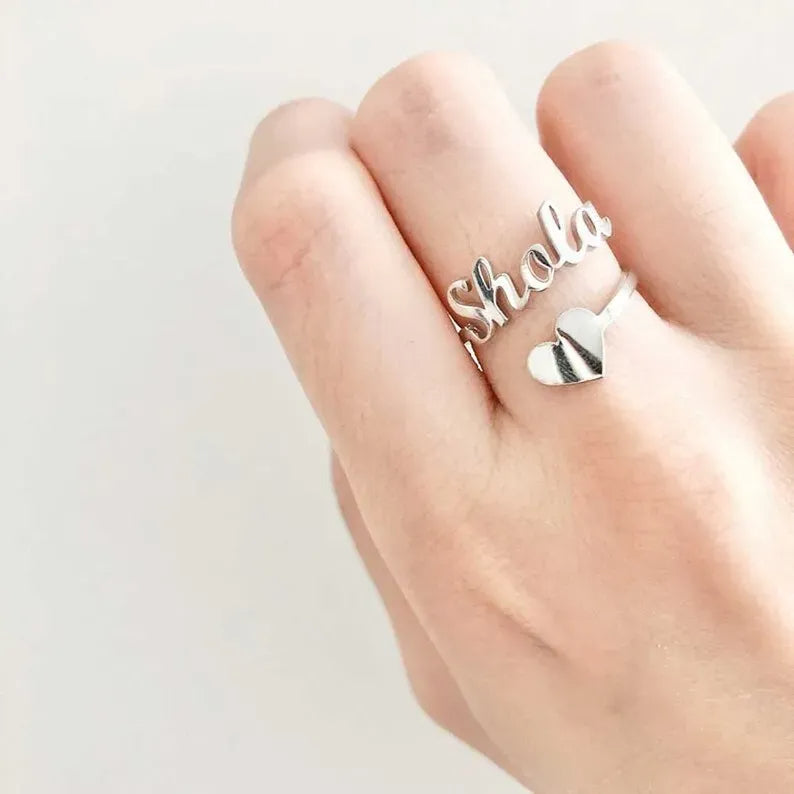 Heart Name Ring