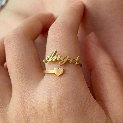 Heart Name Ring