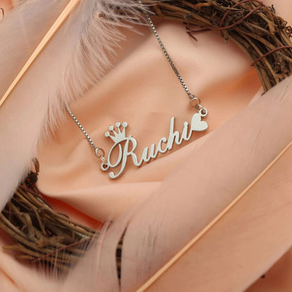 Name Necklace with Heart & Butterfly