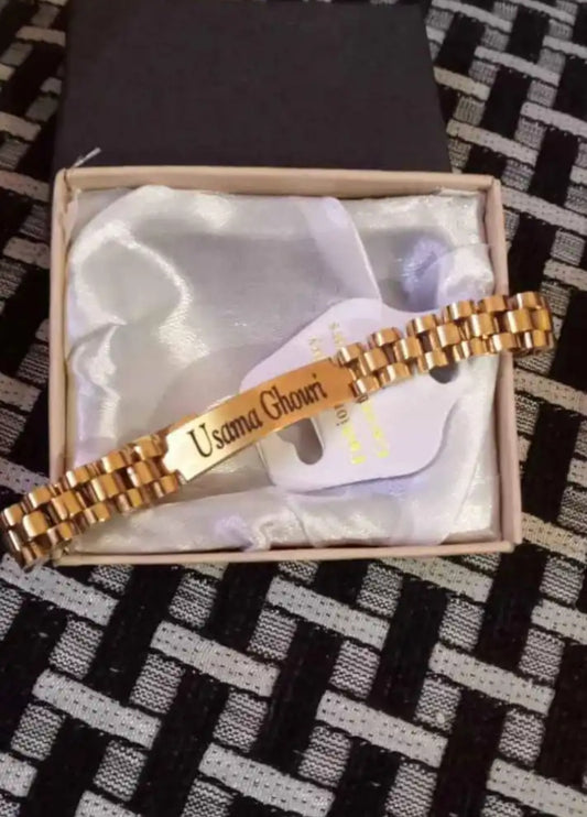Customized Bracelet for men in Golden silver and black color