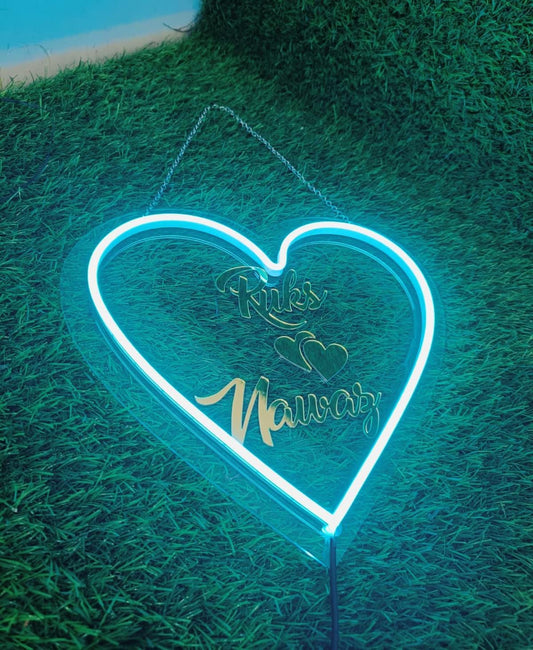 "Personalized Heart-Shaped LED Neon Frame: The Perfect Custom Gift Box for Loved Ones and Unique Home Décor"