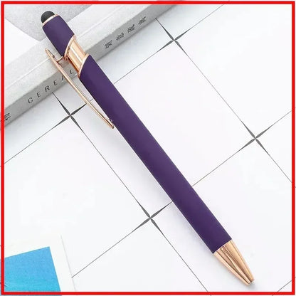 50pcs Metal Ballpoint Pen Touch Screen Pen Custom Logo  Office School Advertising Pen Text Engraving Custom Pen Engraving Laser