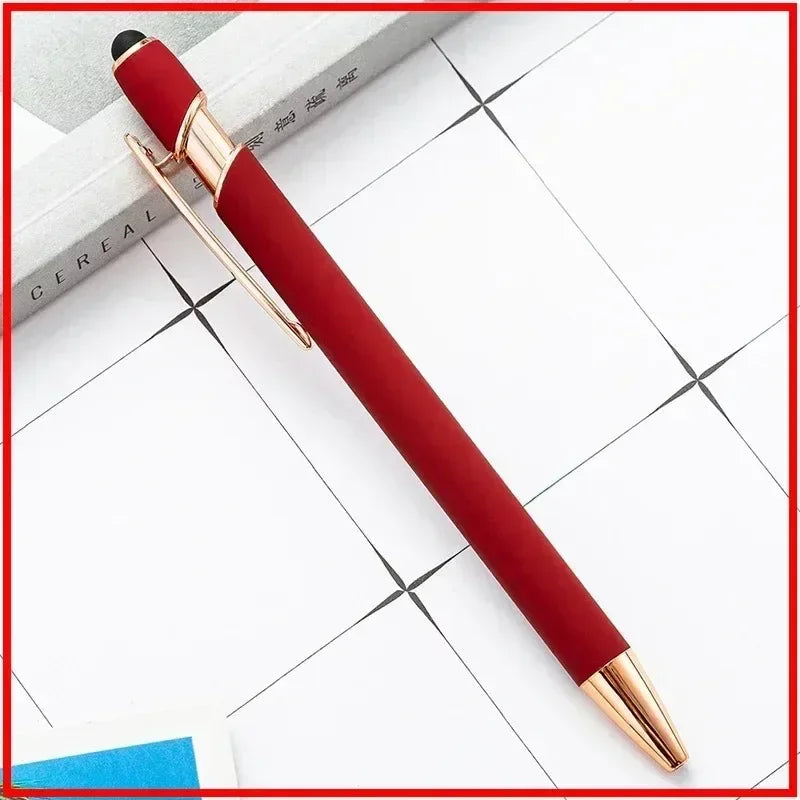 50pcs Metal Ballpoint Pen Touch Screen Pen Custom Logo  Office School Advertising Pen Text Engraving Custom Pen Engraving Laser