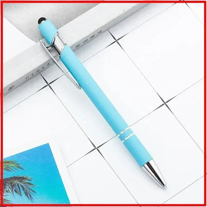 50pcs Metal Ballpoint Pen Touch Screen Pen Custom Logo  Office School Advertising Pen Text Engraving Custom Pen Engraving Laser