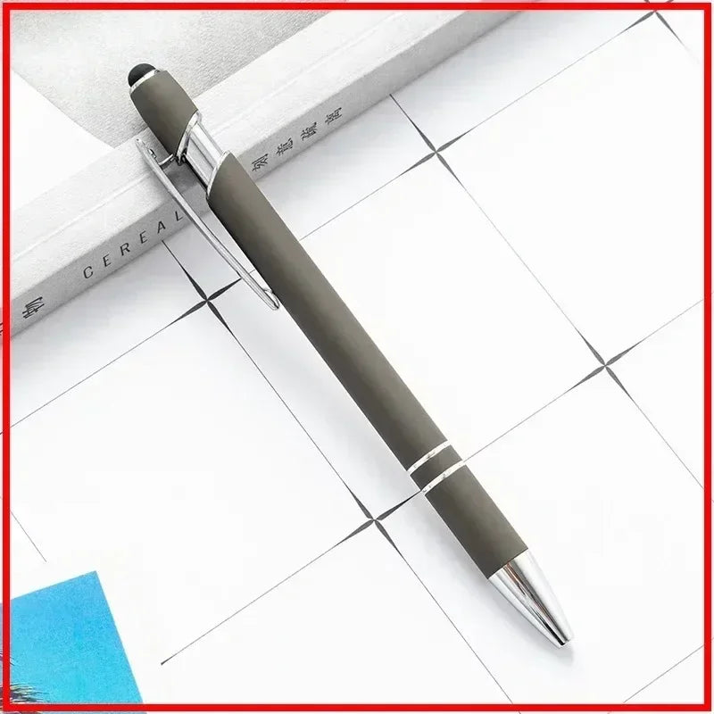 50pcs Metal Ballpoint Pen Touch Screen Pen Custom Logo  Office School Advertising Pen Text Engraving Custom Pen Engraving Laser