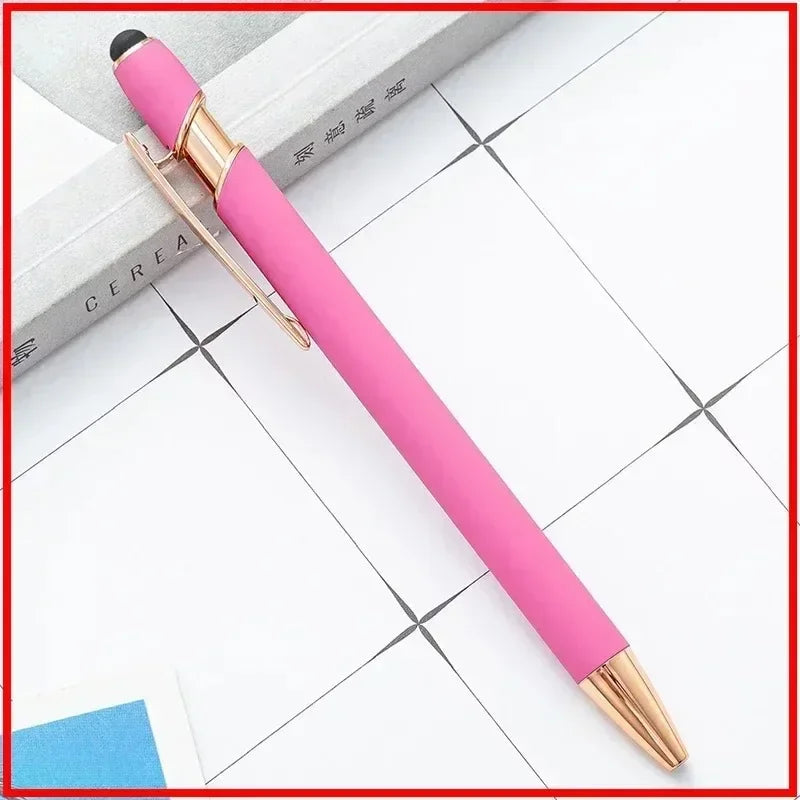 50pcs Metal Ballpoint Pen Touch Screen Pen Custom Logo  Office School Advertising Pen Text Engraving Custom Pen Engraving Laser