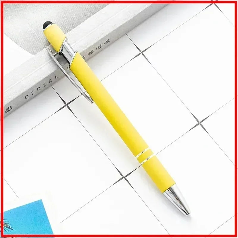 50pcs Metal Ballpoint Pen Touch Screen Pen Custom Logo  Office School Advertising Pen Text Engraving Custom Pen Engraving Laser