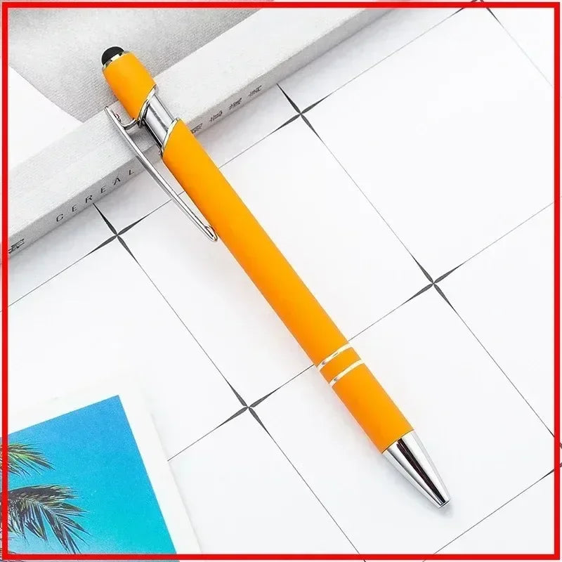 50pcs Metal Ballpoint Pen Touch Screen Pen Custom Logo  Office School Advertising Pen Text Engraving Custom Pen Engraving Laser