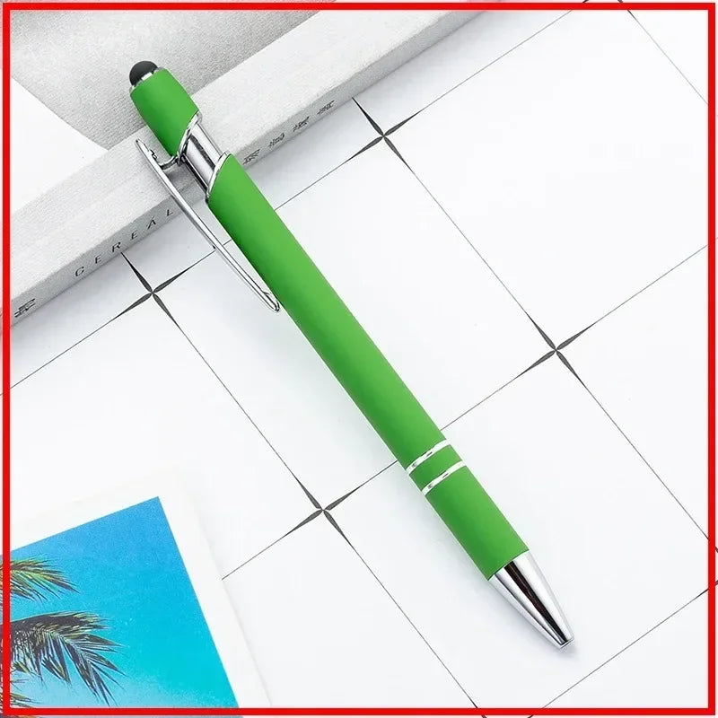 50pcs Metal Ballpoint Pen Touch Screen Pen Custom Logo  Office School Advertising Pen Text Engraving Custom Pen Engraving Laser