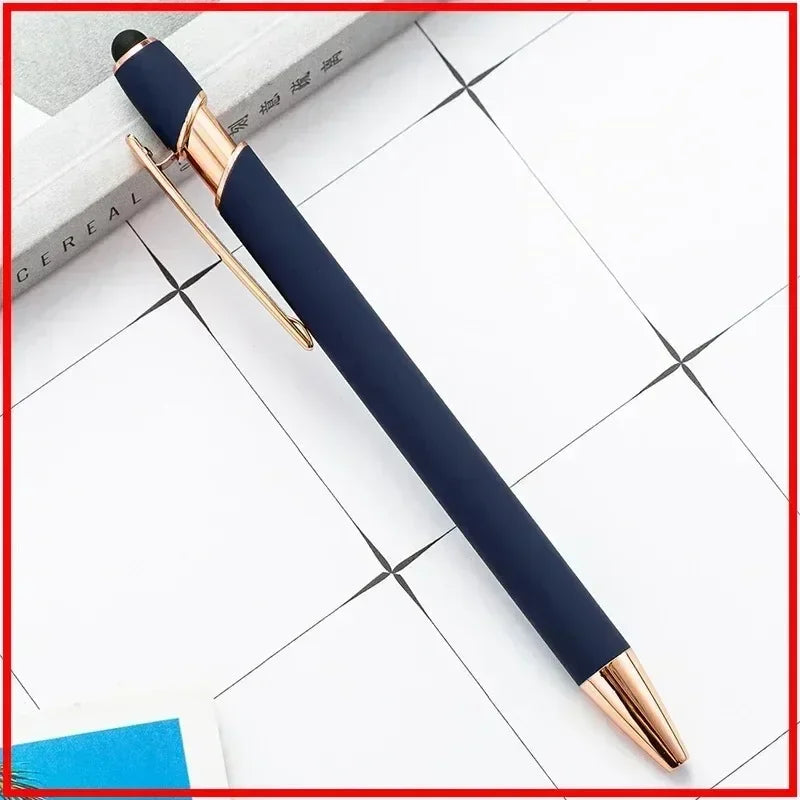 50pcs Metal Ballpoint Pen Touch Screen Pen Custom Logo  Office School Advertising Pen Text Engraving Custom Pen Engraving Laser