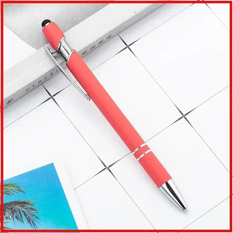 50pcs Metal Ballpoint Pen Touch Screen Pen Custom Logo  Office School Advertising Pen Text Engraving Custom Pen Engraving Laser