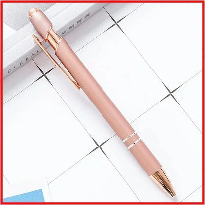 50pcs Metal Ballpoint Pen Touch Screen Pen Custom Logo  Office School Advertising Pen Text Engraving Custom Pen Engraving Laser