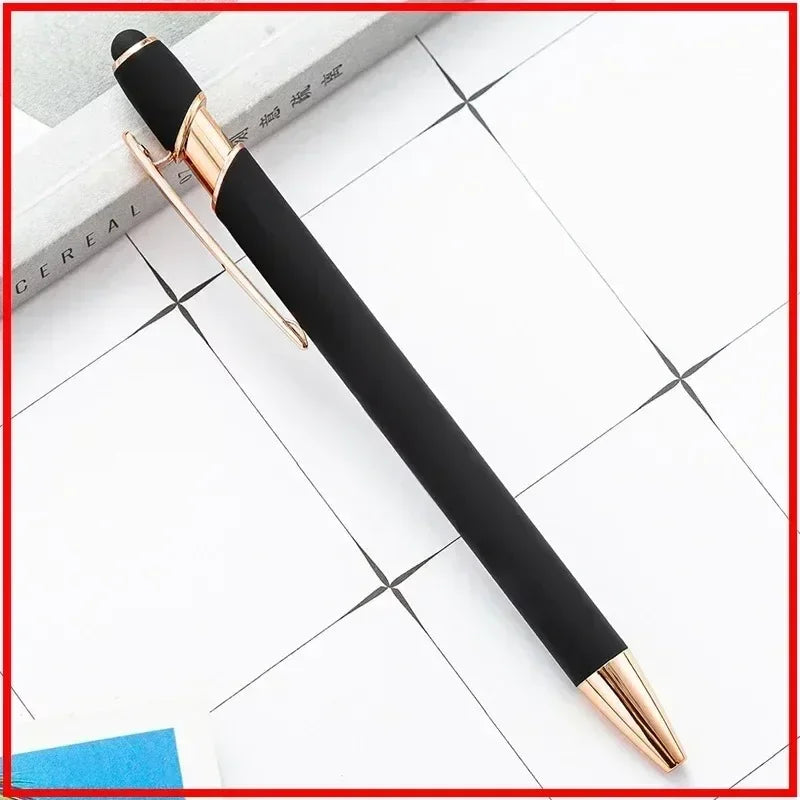 50pcs Metal Ballpoint Pen Touch Screen Pen Custom Logo  Office School Advertising Pen Text Engraving Custom Pen Engraving Laser