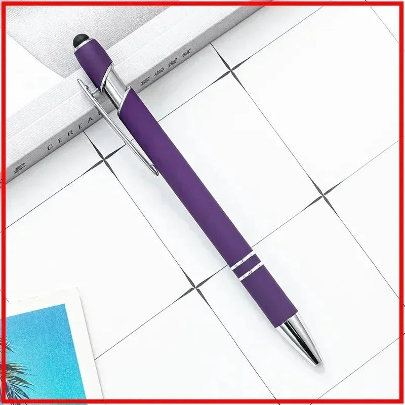 50pcs Metal Ballpoint Pen Touch Screen Pen Custom Logo  Office School Advertising Pen Text Engraving Custom Pen Engraving Laser